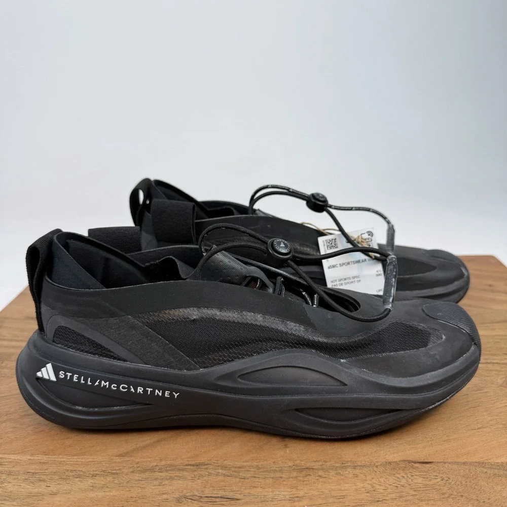 New Womens Stella McCartney x Adidas Sportswear Low Triple Black Sneakers Size 6